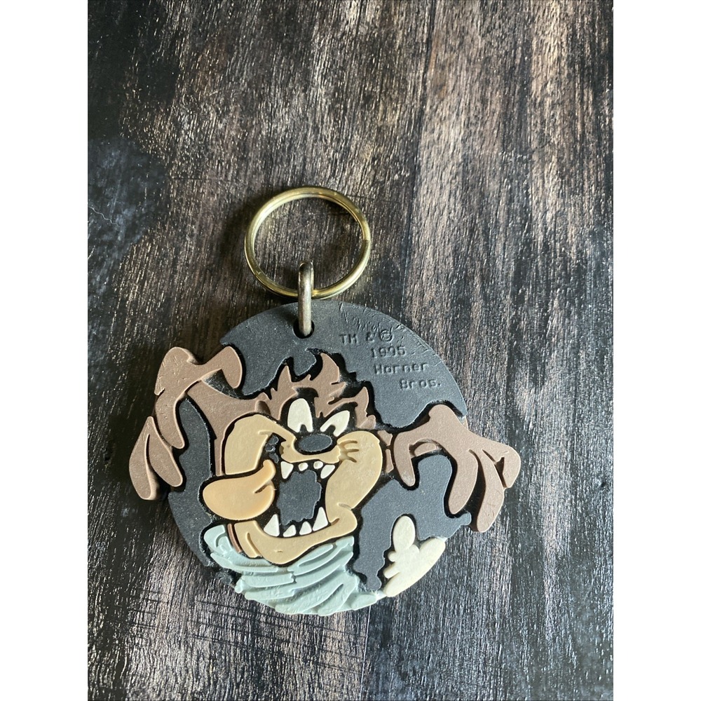 Vintage 1995 Tasmanian Devil TAZ Warner Bros Looney Tunes Keychain  Rubber